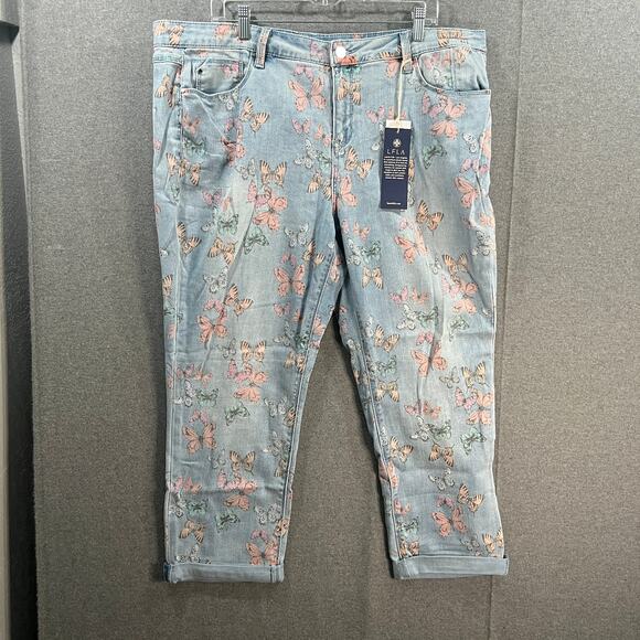 Laurie Felt Daisy Denim Petite Relaxed Boyfriend Straight Light, Plus Petite 18 - Picture 1 of 12